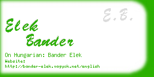 elek bander business card